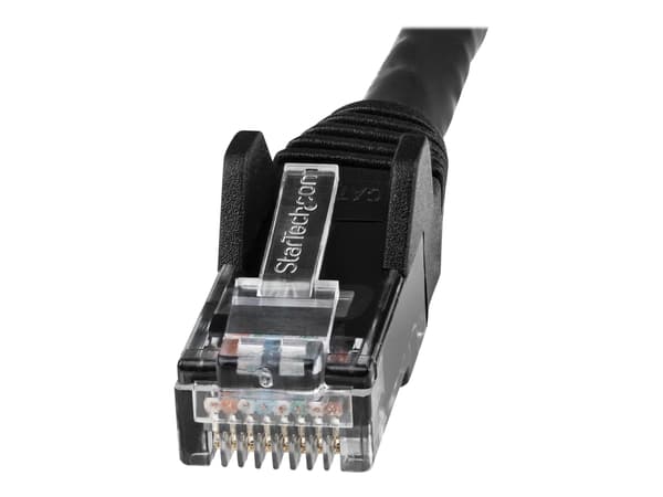 StarTech.com 50cm LSZH CAT6 Ethernet Cable, 10 Gigabit Snagless RJ45 100W PoE Network Patch Cord with Strain Relief, CAT 6 10GbE UTP, Black, Individu