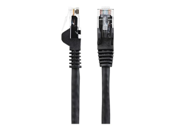 StarTech.com 50cm LSZH CAT6 Ethernet Cable, 10 Gigabit Snagless RJ45 100W PoE Network Patch Cord with Strain Relief, CAT 6 10GbE UTP, Black, Individu