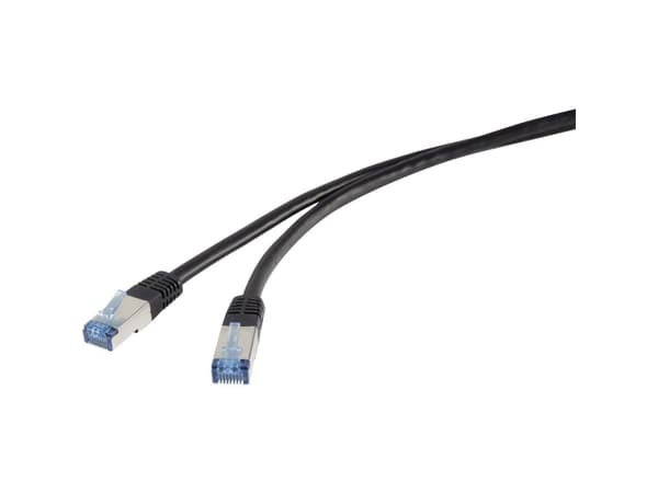 Renkforce RF-4673692, 10 m, Cat6a, S/FTP (S-STP), RJ-45, RJ-45, Sort