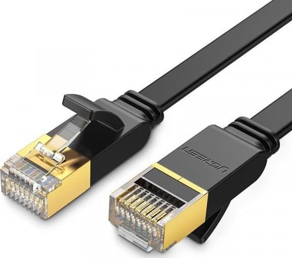 Ugreen UGREEN NW106 Ethernet RJ45 flat nettverkskabel, Cat.7, STP, 8m (svart)