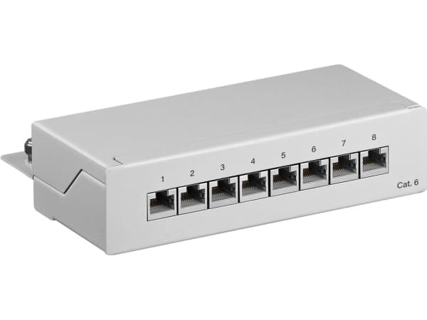 Goobay 93047, RJ-45, Cat6, 22/26, Grå, Veggmontering, 160 mm