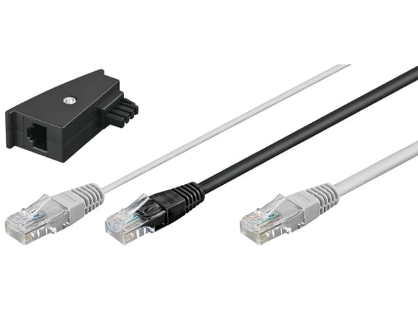 Goobay 3m DSL-kaapeli + TAE-sovitin, 3 m, RJ-45, RJ-45