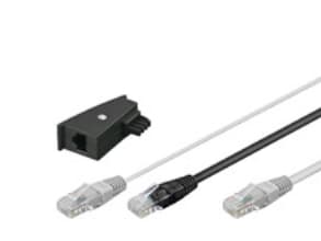 Goobay 3m DSL-kaapeli + TAE-sovitin, 3 m, RJ-45, RJ-45
