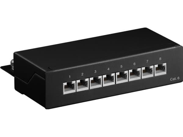 Goobay 96105, Cat6, Sort, Rackmontering, 1U