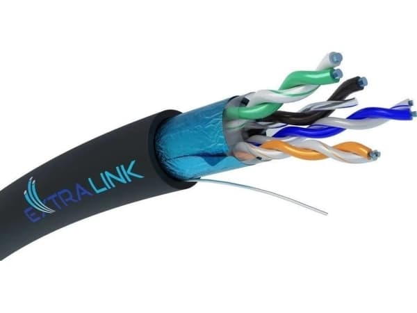 Extralink - Samlet kabel - 305 m - 7.8 mm - foliebelagt uskjermet tvinnet kabelpar (F/UTP) - CAT 5e - utendørs, gel filled