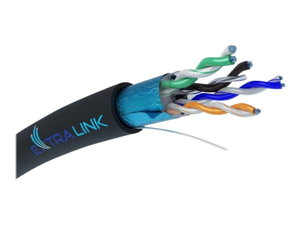 Extralink - Samlet kabel - 305 m - 7.8 mm - foliebelagt uskjermet tvinnet kabelpar (F/UTP) - CAT 5e - utendørs, gel filled