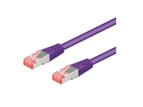 Verkkokaapeli CAT 6A, S/FTP (PiMF), violetti, 1 m