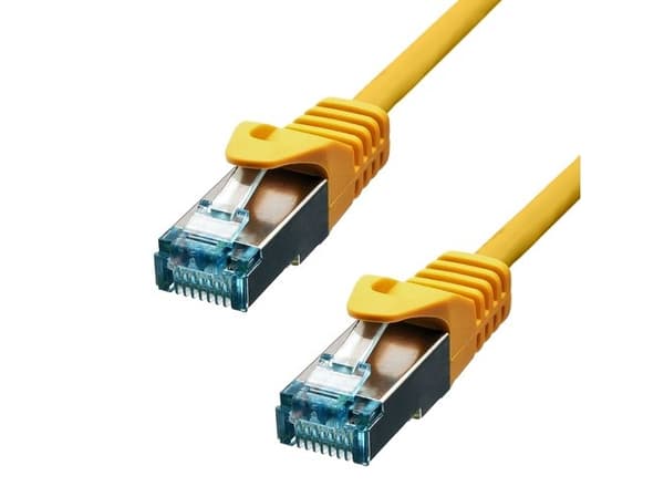 ProXtend - Patch-kabel - RJ-45 (hane) till RJ-45 (hane) - 50 cm - 6 mm - S/FTP - CAT 6a - halogenfri, formpressad, hakfri, tvinnad - gul