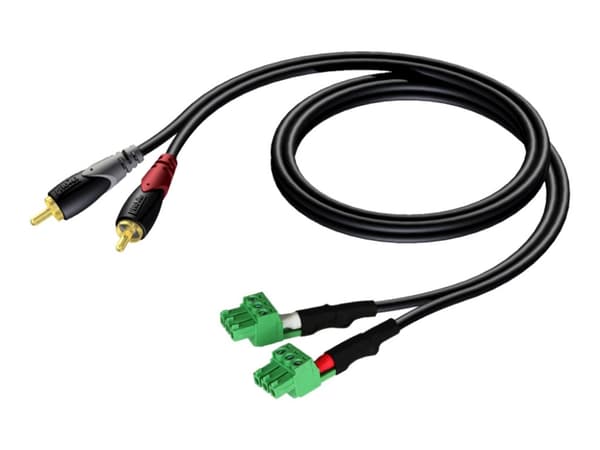 Audac CLA832 - Lydkabel - RCA hann til 3-pins terminalblokk - 1 m - skjermet