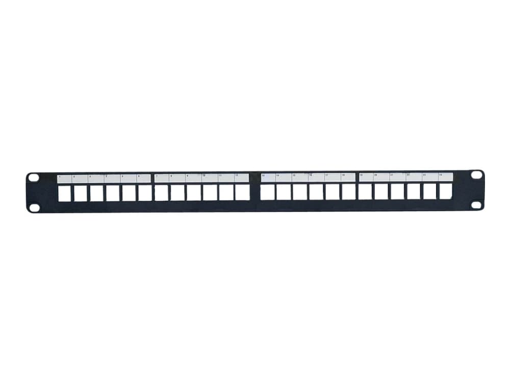 Lanview - Patch-panel - shielded - rackmontering - CAT 5e/6/6a - STP - RJ-45 X 24 - svart - 1U - 19"