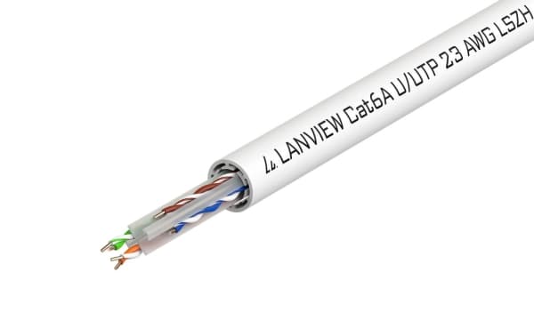 Lanview - Bulkkabel - 500 m - 7.8 mm - UTP - CAT 6a - halogenfri, fast - vit