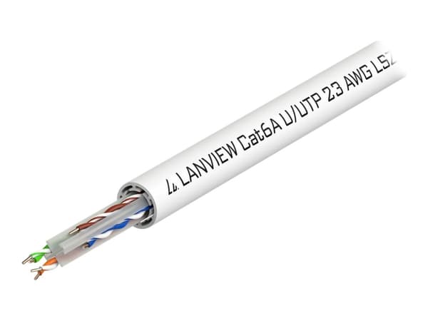Lanview - Bulkkabel - 500 m - 7.8 mm - UTP - CAT 6a - halogenfri, fast - vit