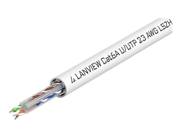 Lanview - Bulkkabel - 500 m - 7.8 mm - UTP - CAT 6a - halogenfri, fast - vit