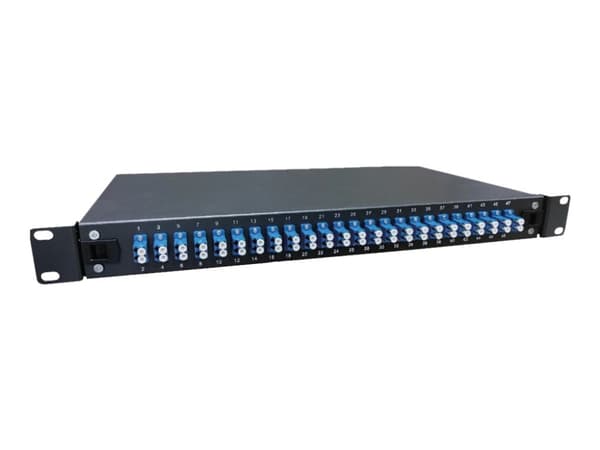 Lanview - Koblingspanel - rackmonterbar - LC Duplex SM X 24 - svart - 1U - 19"