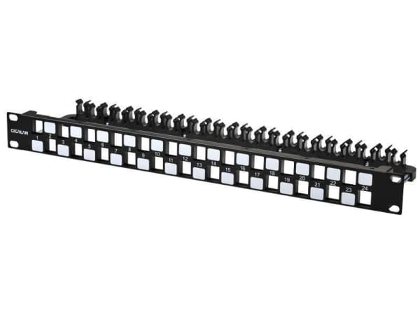 Lanview - Koblingspanel - rackmonterbar - CAT 5e/6/6a - UTP - RJ-45 X 24 - svart - 1U - 19"