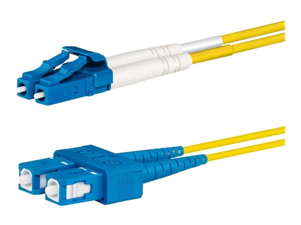 Lanview - Koblingskabel - SC/UPC-enkeltmodus (hann) til LC/UPC-enkeltmodus (hann) - 2 m - 2 mm - fiberoptisk - dupleks - 9 / 125 micron - OS2 - halog