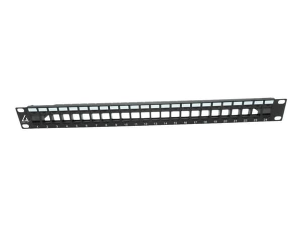 Lanview LVN127596, RJ-45, Cat5e, Musta, Terästä, Telinekiinnitys, 1U
