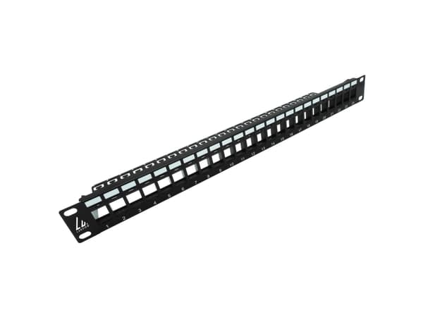 Lanview LVN127596, RJ-45, Cat5e, Musta, Terästä, Telinekiinnitys, 1U