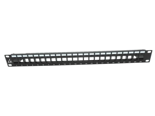 Lanview LVN127596, RJ-45, Cat5e, Musta, Terästä, Telinekiinnitys, 1U