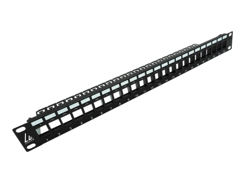 Lanview - Patch-panel - unshielded - rackmontering - CAT 5e/6 - UTP - RJ-45 X 24 - svart - 1U - 19"