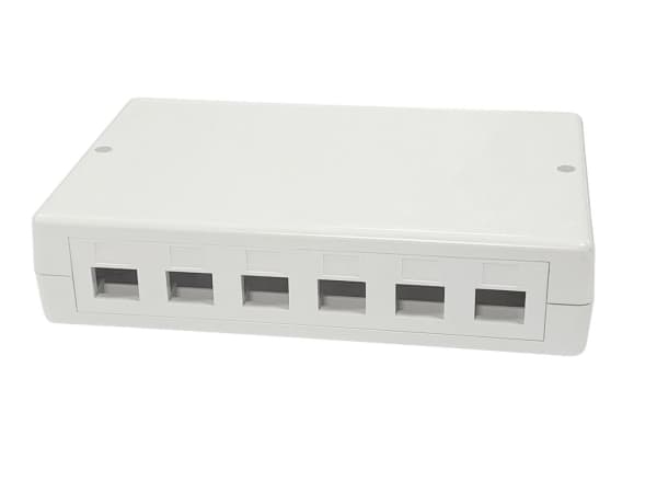 Lanview - Ytmonteringsbox för nätverk - RJ-45 X 6 - vit