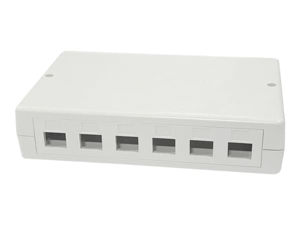 Lanview - Overflatemonteringsboks for nettverk - RJ-45 X 6 - hvit Hvit