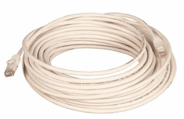 Lanview - Nätverkskabel - RJ-45 (hane) till RJ-45 (hane) - 30 m - 6 mm - UTP - CAT 6 - halogenfri, formpressad, hakfri - vit