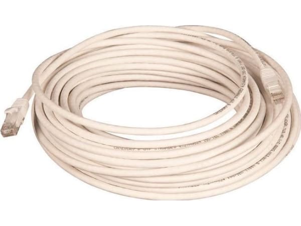 Lanview - Nätverkskabel - RJ-45 (hane) till RJ-45 (hane) - 30 m - 6 mm - UTP - CAT 6 - halogenfri, formpressad, hakfri - vit