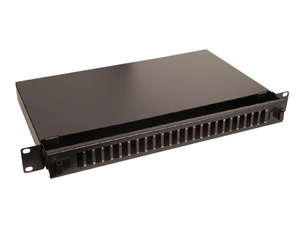 Lanview - Patch-panel - rackmontering - LC Quad/SC Duplex X 24 - svart - 1U - 19"