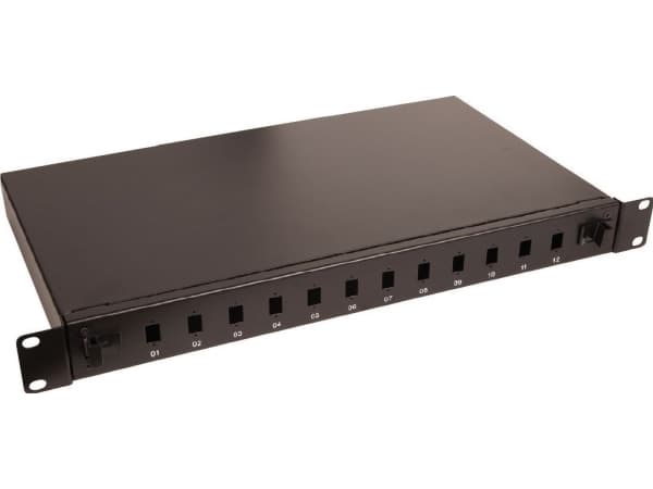 Lanview - Patch-panel - rackmontering - SC/LC Duplex X 12 - svart - 1U - 19"