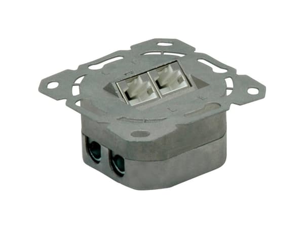 Value Cat.6a Flush Mount Wall Jack, STP, horizontal white, Valkoinen, Metalli