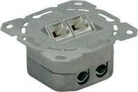 Value Cat.6a Flush Mount Wall Jack, STP, vertical white, Hvit, Metall
