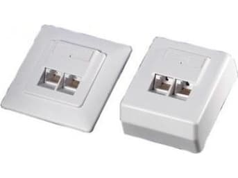 Value Cat.6 Surface Mount Wall Jack, unshielded white, Valkoinen, Muovi