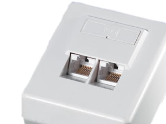 Value Cat.6 Surface Mount Wall Jack, unshielded white, Valkoinen, Muovi