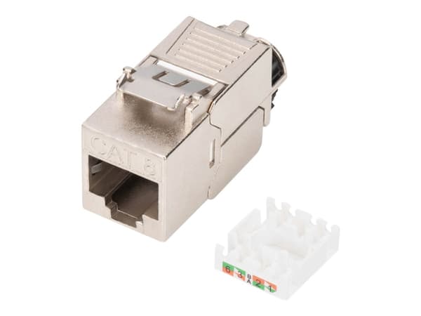 Digitus DN-93816, Tasainen, Valkoinen, RJ-45, RJ-45, Naaras, Naaras