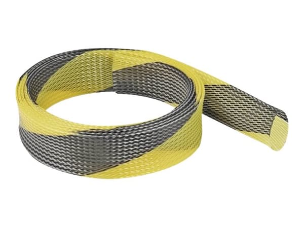 Delock - Flettet erme - strekkbar - 2 m - svart, gul