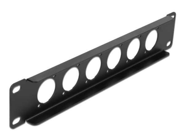 Delock - Pluggbord (blankt) - rackmonterbar - svart - 1U - 10" - 6 porter