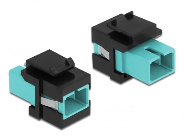 Delock - Kopplingsdon för nätverk - SC-läge (multi-mode) (hona) till SC-läge (multi-mode) (hona) - fiberoptisk - simplex - trapetsjack - svart, havsb