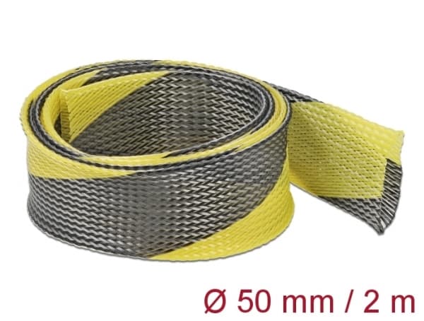 Delock - Flätad ärm - stretchable - 2 m - svart, gul