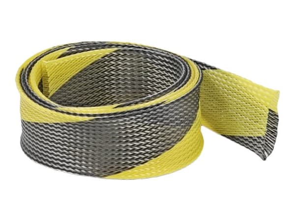 Delock - Flätad ärm - stretchable - 2 m - svart, gul