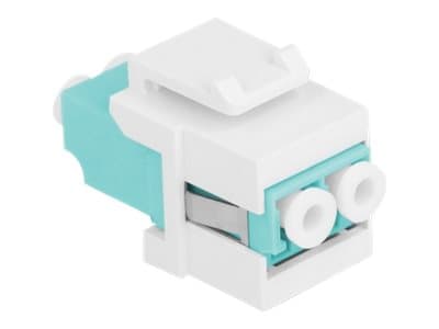Delock - Kopplingsdon för nätverk - LC multiläge (hona) till LC multiläge (hona) - fiberoptisk - duplex - trapetsjack - vit, havsblå