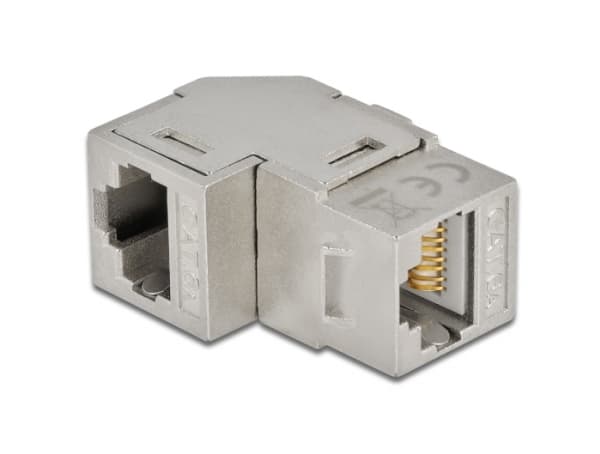 Delock - Modulinnlegg (kopling) - CAT 6a - STP - RJ-45 - hvit, sølv