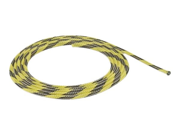 Delock - Flettet erme - strekkbar - 2 m - svart, gul