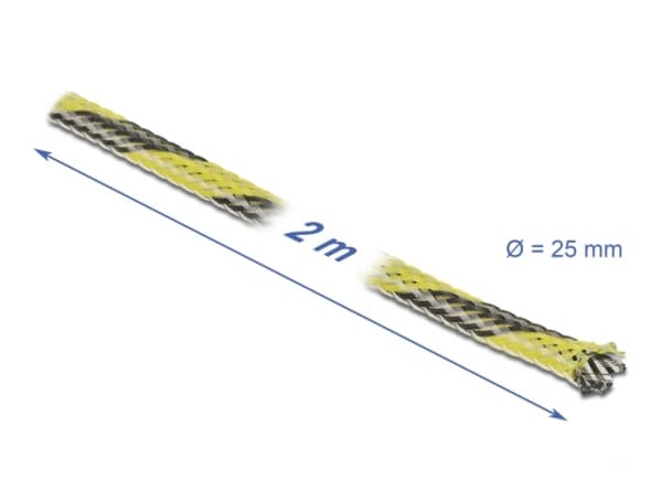 Delock - Flettet erme - strekkbar - 2 m - svart, gul
