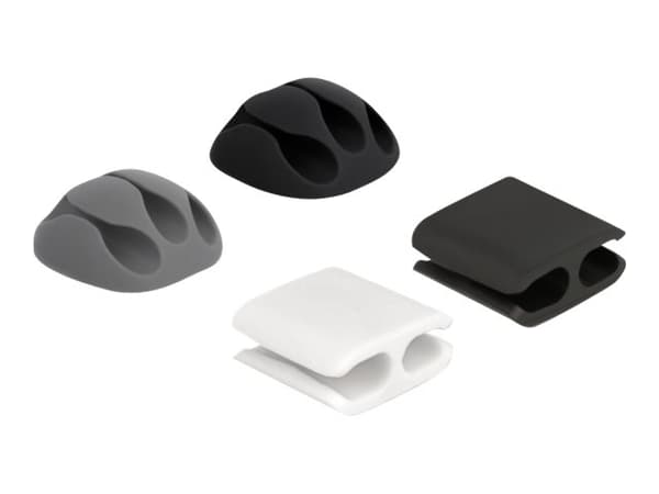 Delock - Cable holder and clip kit - grå, svart, hvit