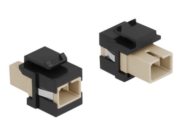 Delock Keystone Module - Kopplingsdon för nätverk - SC-läge (multi-mode) (hona) till SC-läge (multi-mode) (hona) - fiberoptisk - simplex - svart, bei
