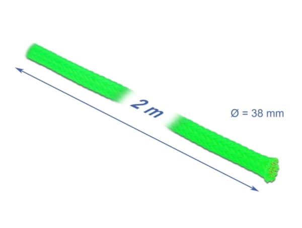 Delock - Flätad ärm - stretchable - 2 m - grön