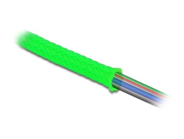 Delock - Flätad ärm - stretchable - 2 m - grön
