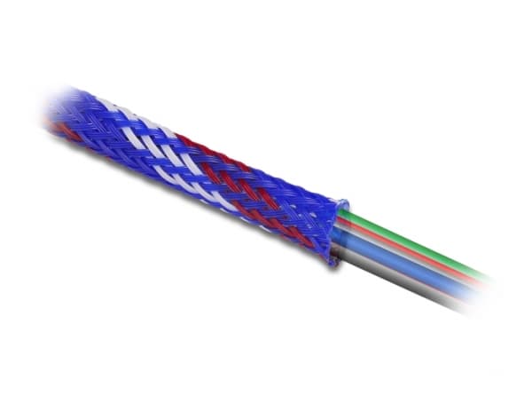 Delock - Flätad ärm - stretchable - 2 m - vit, blå, röd