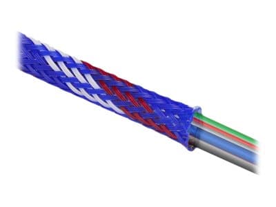 Delock - Flätad ärm - stretchable - 2 m - vit, blå, röd
